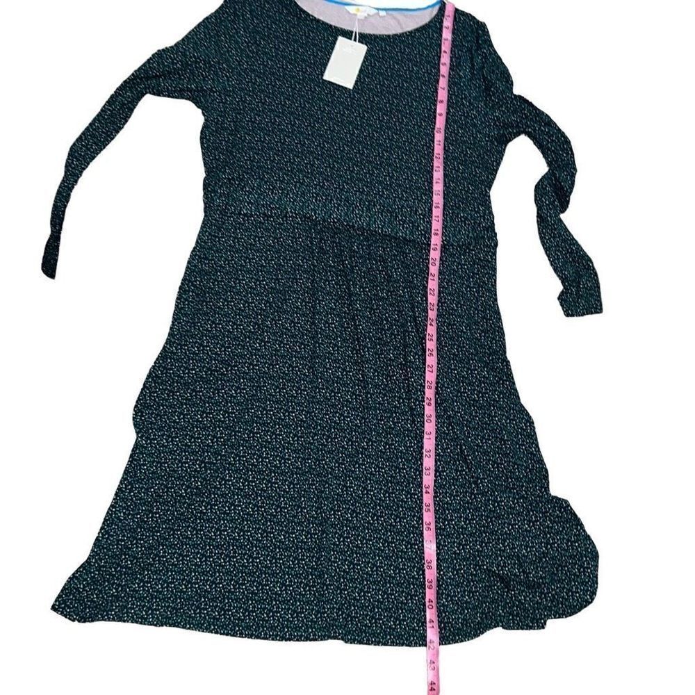 NEW Boden Abigail Jersey Dress Long Sleeve Mini Polka Dots Gathered Waist sz 16 - Picture 9 of 9